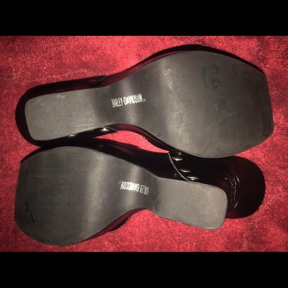 Authentic Vintage Harley Davidson Platform Wedges - Picture 4 of 6
